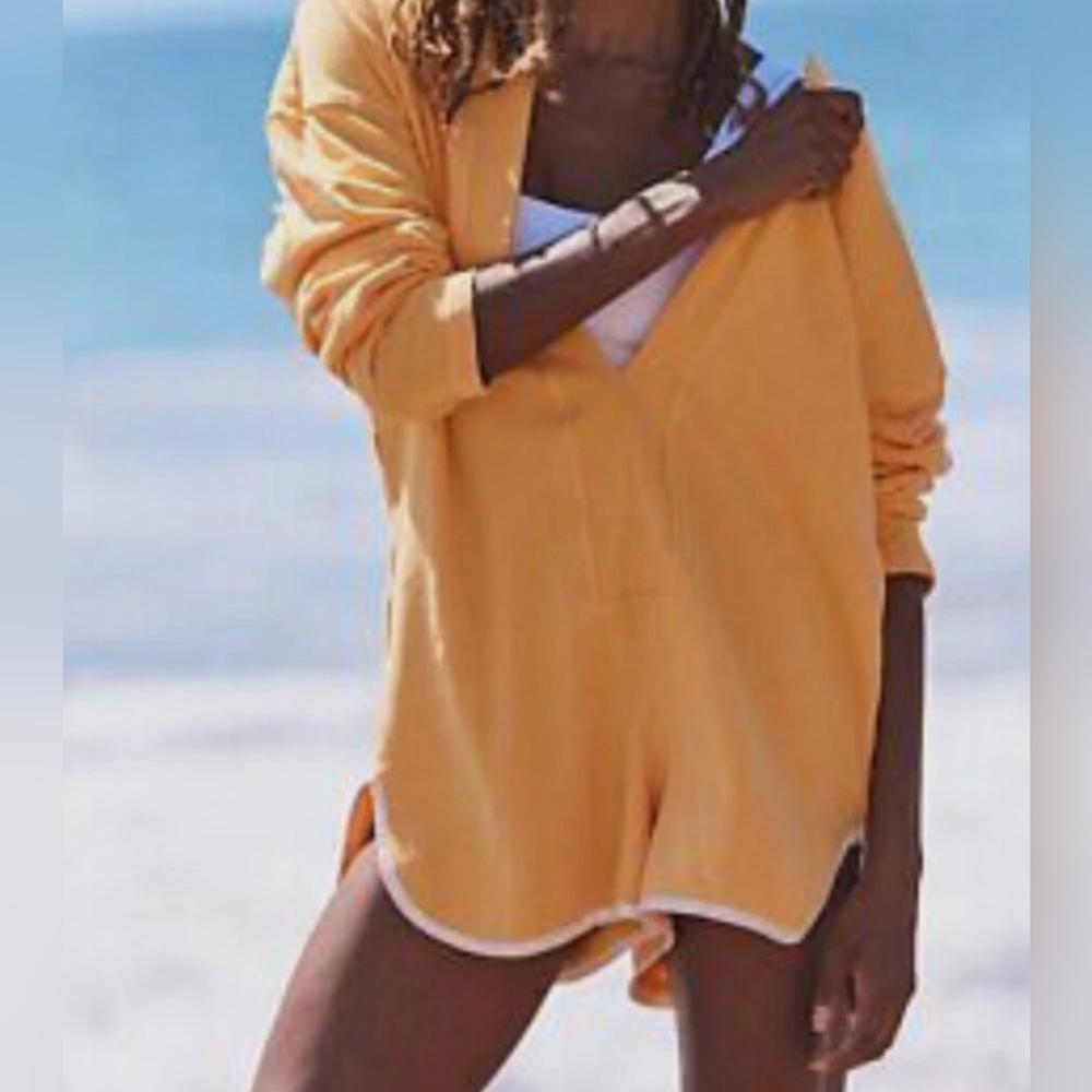 Free People Movement Women's Take The Plunge Shortsie Beach Resort Romper Size M